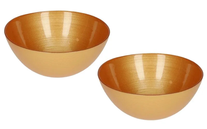 Set de 2 cuencos Brandani Gift Group modelo Ares en color ocre, diámetro 15 cm.