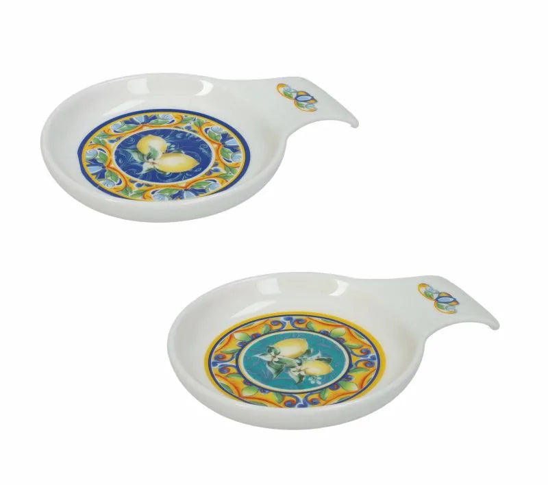 Set de 2 cuencos Citrus de porcelana Brandani sobre fondo blanco.