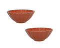 Set de 2 cuencos Calipso Coral de Brandani, con un diseño vibrante y acabado brillante.