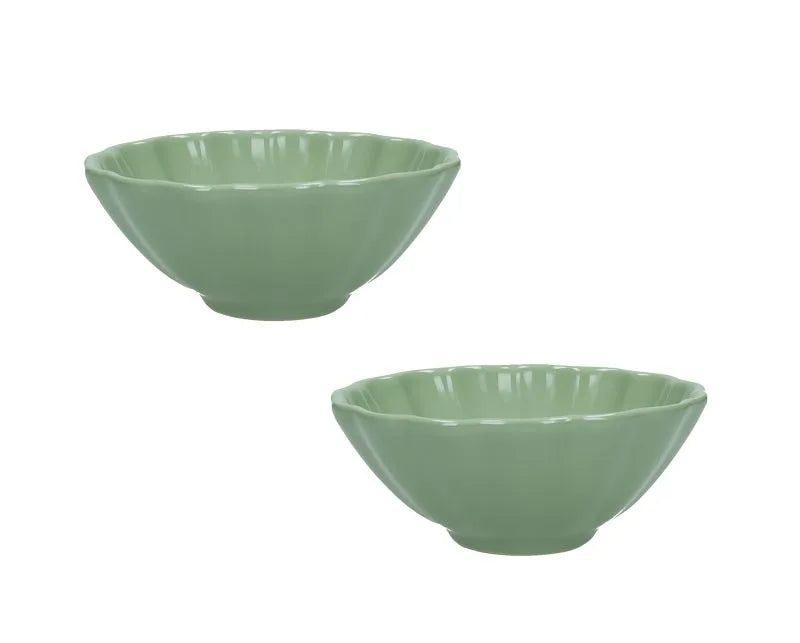 Set de 2 cuencos Calipso en color verde, diseño italiano.