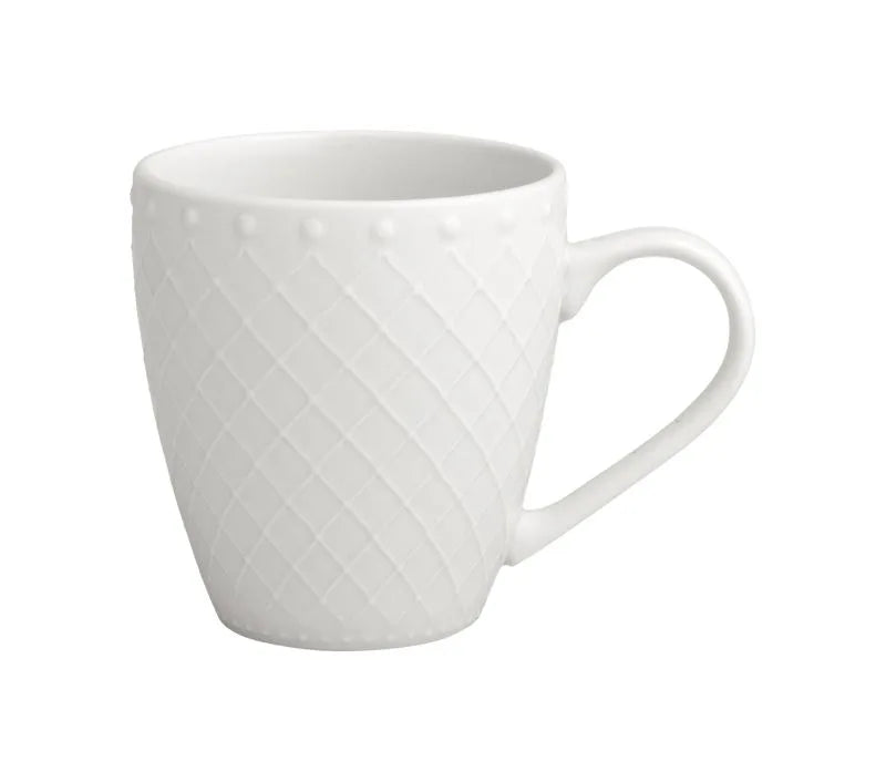 Set de 2 tazas de porcelana Burlesque en color blanco.