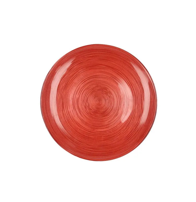 Set de 2 platos de postre Brandani Ares en color rojo y naranja, con un diámetro de 21 cm.
