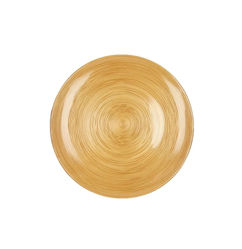Set de 2 platos de postre Brandani de la colección Ares en color ocre, con un diámetro de 21 cm.