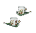 Set de 2 tazas de espresso Coccole en cerámica blanca con detalles sutiles.