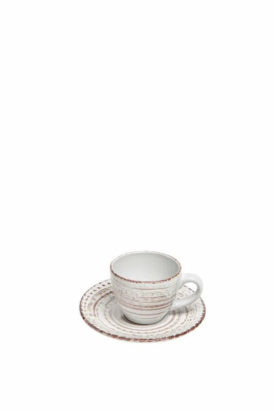 Set de 2 tazas de espresso de cerámica blanca, colección Serendipity, con un diseño moderno y elegante.