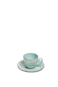 Set de 2 tazas de espresso "Serendipity" en color turquesa, con detalles de diseño italiano.