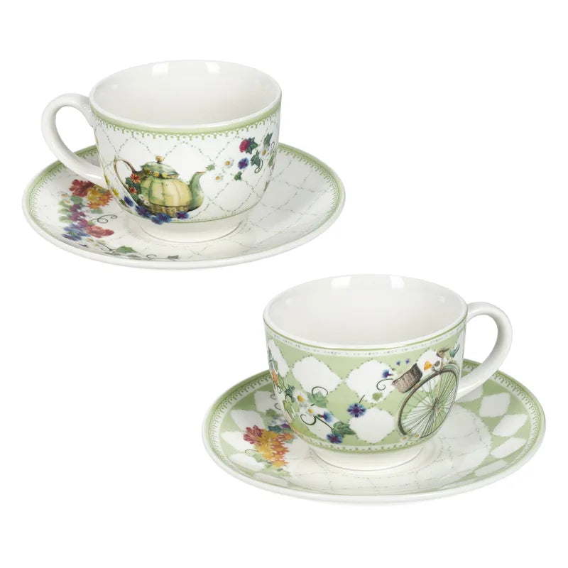 Set de 2 tazas de espresso de cerámica, colección Wonderland, con diseño italiano.