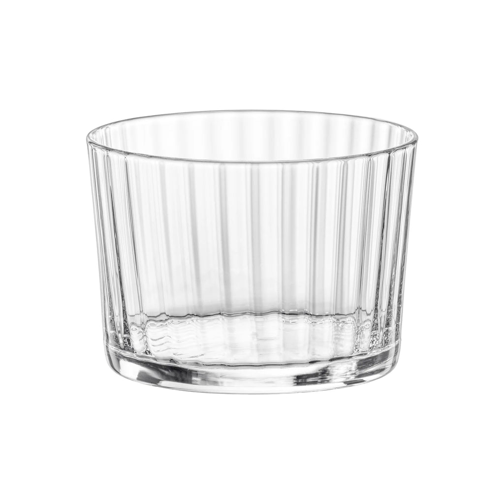 Set de 2 vasos lowball transparentes Brandani Gift Group en un fondo neutro.