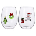Set de 2 jarrones navideños decorados con diseños surtidos, fabricados en cerámica y con el sello de Brandani Gift Group.