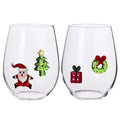 Set de 2 jarrones decorativos Brandani para Navidad, con diseño surtido y detalles festivos.