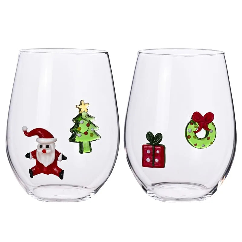 Set de 2 jarrones decorativos Brandani para Navidad, con diseño surtido y detalles festivos.