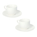 Packshot del set de 2 tazas de café Total White de Brandani, acabado blanco liso.