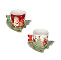 Set de 2 tazas de café con plato de la colección Villaggio In Festa, con diseño navideño italiano.