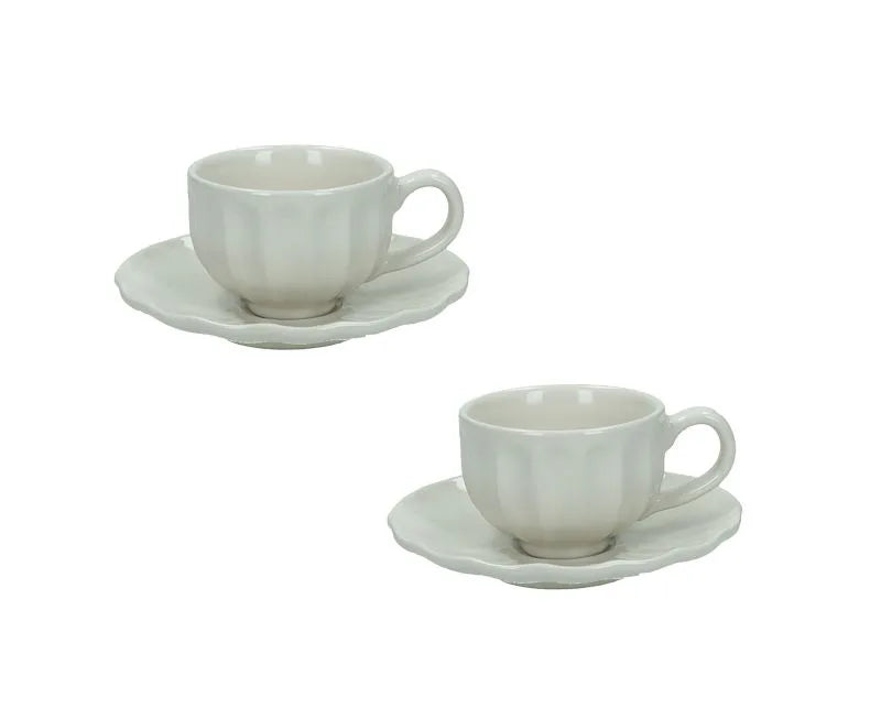 Set de 2 tazas de café Calipso en color marfil, con un diseño elegante y moderno.