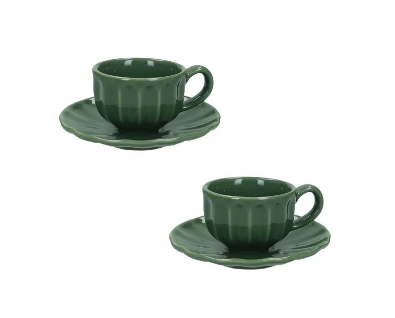 Set de 2 tazas de café Calipso Menta, con diseño italiano de Brandani Gift Group.