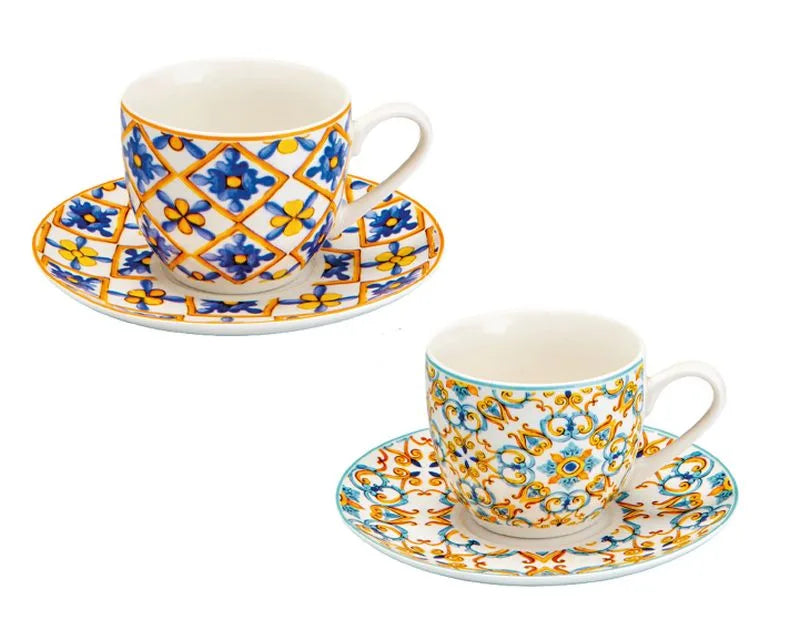 Set de 2 tazas de café de cerámica blanca de la colección Medicea.