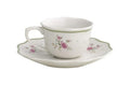 Set de 2 tazas de café Brandani Nonna Rosa en porcelana de color rosa.