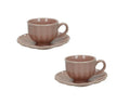 Set de 2 tazas de café en color rosa, con diseño italiano Brandani.