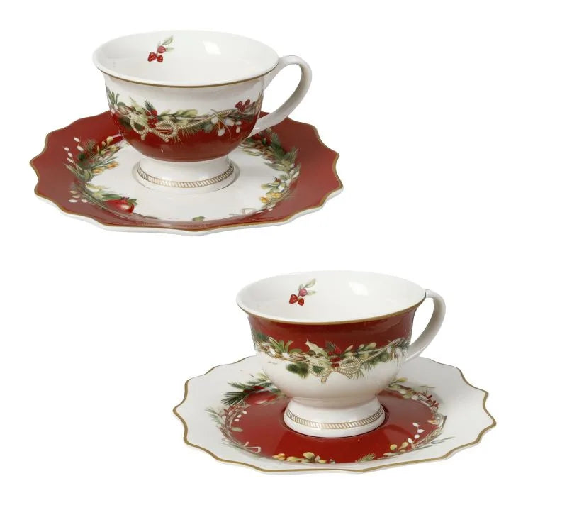 Set de 2 tazas de espresso con plato "Carol", diseñado en Italia.