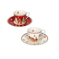 Set de 2 tazas de espresso con sus platos, colección Villaggio In Festa de Brandani, con diseño festivo italiano.