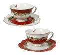 Set de 2 tazas con plato Carol, diseño italiano de cerámica.