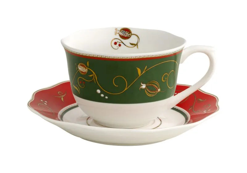 Set de 2 tazas de té con plato de la colección Tempo Di Festa, con diseño italiano.