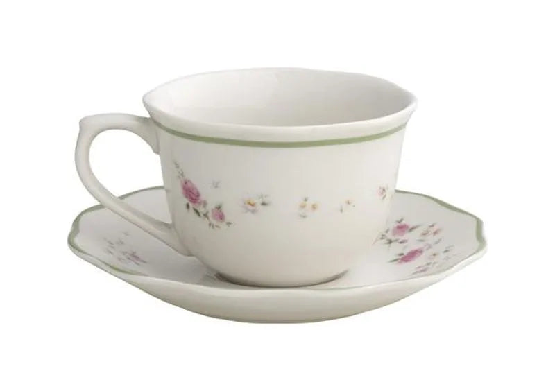 Set de 2 tazas "Nonna Rosa" de porcelana en color rosa.
