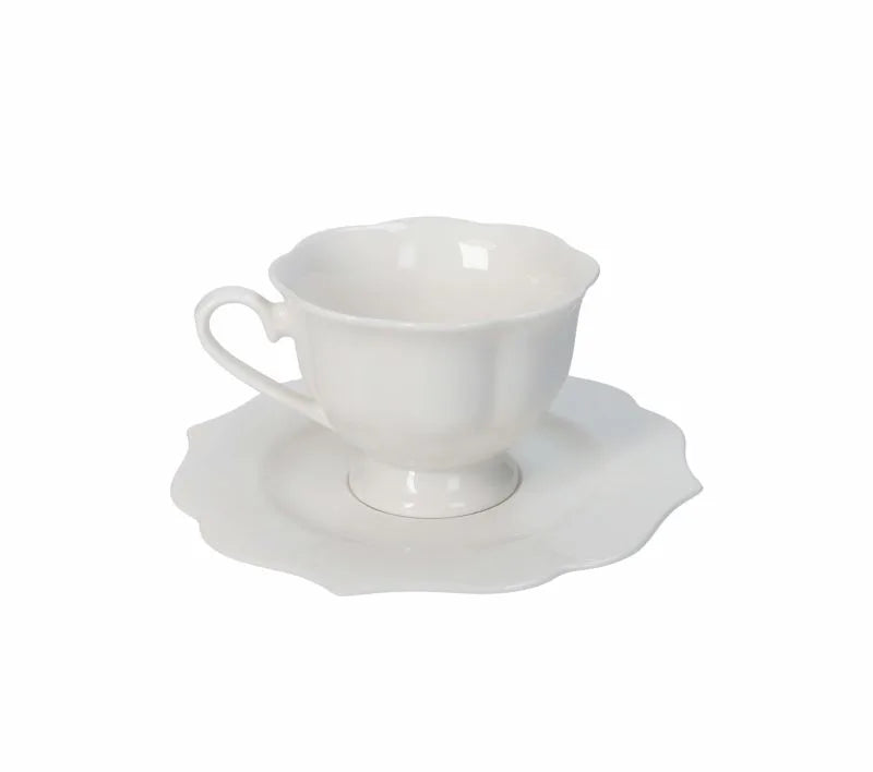 Set de 2 tazas de porcelana blanca de la colección Queen de Brandani.