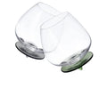 Set de dos vasos basculantes Brandani en tonos verde y gris, con diseño innovador y elegante.