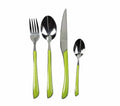 Set de 24 cubiertos LIME, compuesto por tenedores, cuchillos, cucharas y cucharillas, con un diseño moderno y acabado en.