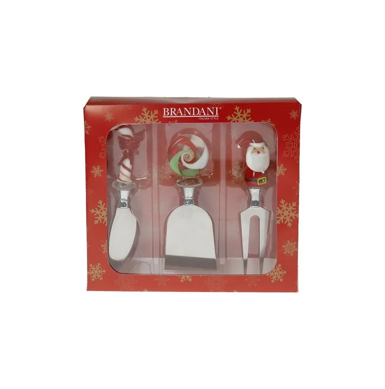 Set de 3 cuchillos para queso con diseño navideño de la colección Christmas de Brandani Gift Group.