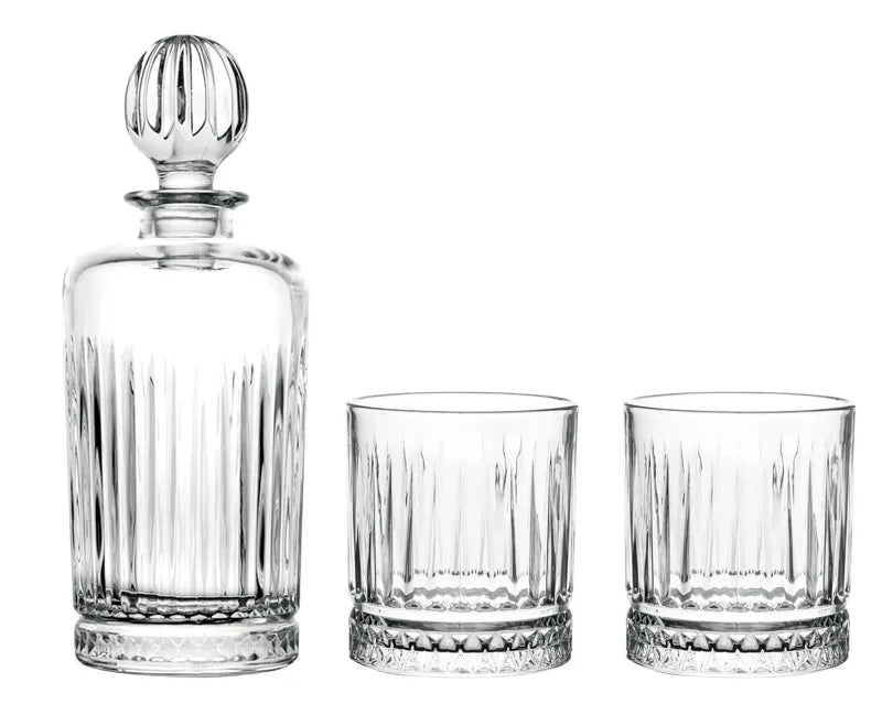 Set de 3 piezas para degustación de licores con diseño italiano.