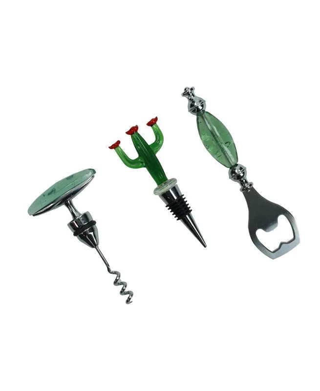 Set de 3 piezas para vino "Cactus" de Brandani en su empaque, con el logo de YourBeautyKitchenware visible.