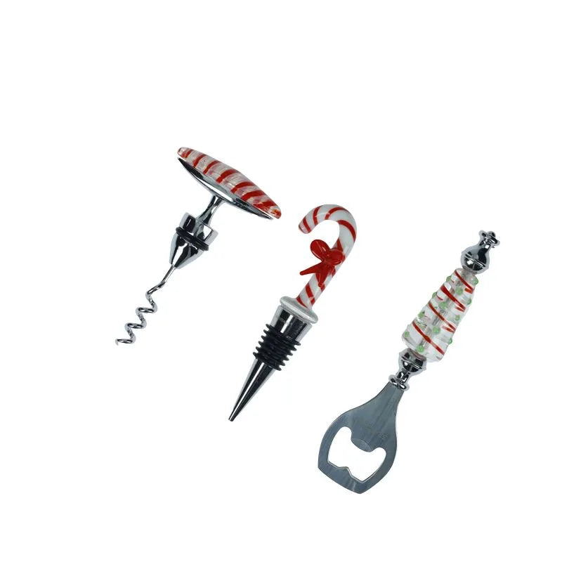 Set de 3 piezas para vino con diseño navideño de Brandani.