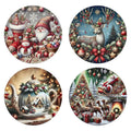 Set de 4 bajoplatos de cerámica blancos con diseño navideño de la colección Christmas de Brandani Gift Group.