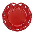 Set de 4 bajoplatos Brandani con diseño Lazo Rojo en color rojo, presentados como elementos de decoración de mesa.