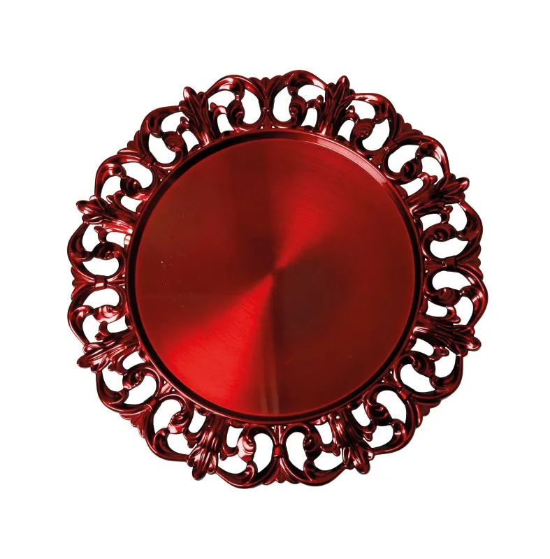 Set de 4 bajoplatos Lirio Rojo de Brandani Gift Group, con un diseño festivo y elegante.