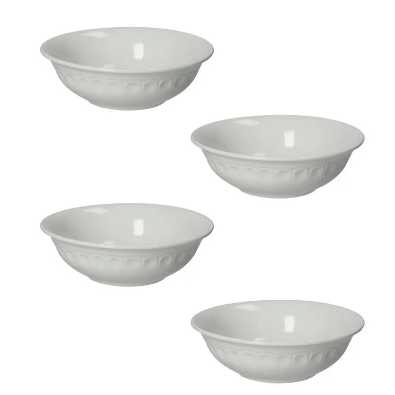 Set de 4 boles Senzatempo en New Bone China, con acabado blanco y diseño atemporal.