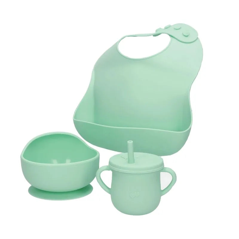 Set de 4 piezas Gnam en color turquesa con ventosa, presentadas juntas.