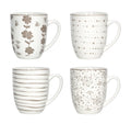 Set de 4 tazas de cerámica color topo modelo Loto Tortora de Brandani.