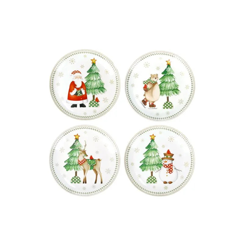 Set de 4 platos de pan y dulce de cerámica blanca de la colección Racconti.