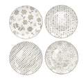 Set de 4 platos de postre Brandani Loto Tortora de 19 cm de diámetro, color topo.