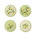 Set de 4 posavasos de cerámica y corcho con diseño de limones.