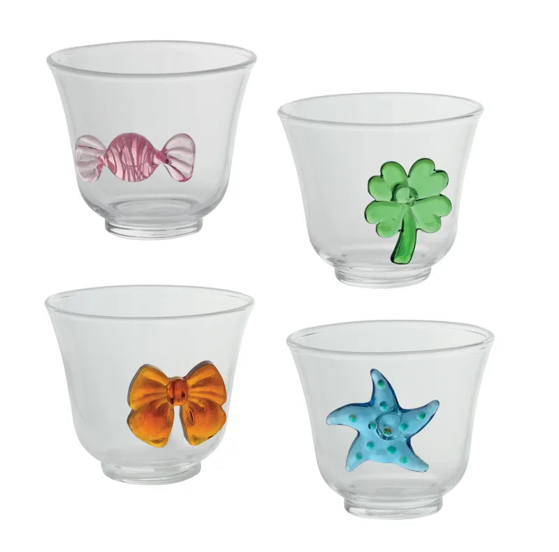 Set de 4 tazas de espresso Decori e Colori de Brandani Gift Group, con un diseño vibrante y colorido.