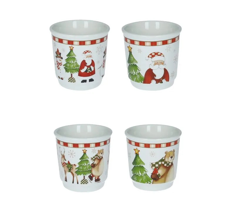 Set de 4 vasos pequeños Brandani Gift Group, presentados juntos sobre un fondo neutro.