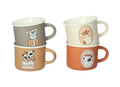 Set de 4 tazas de café Dogs & Cats en New Bone China, con diseños individuales de perros y gatos.