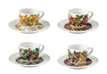 Set de 4 tazas de café Le Primizie en porcelana blanca.