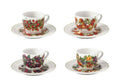 Set de 4 tazas de café de porcelana blanca, colección Le Primizie.