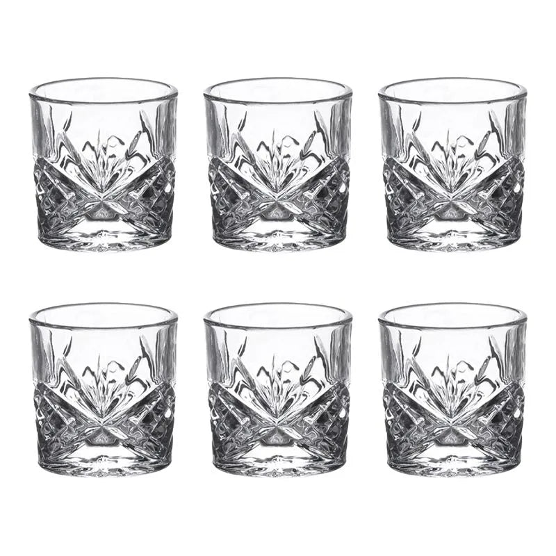 Set de 6 chupitos con diseño Rock & Roll en color neutro.