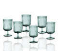 Set de 6 copas de cristal de color turquesa con diseño Plissé.